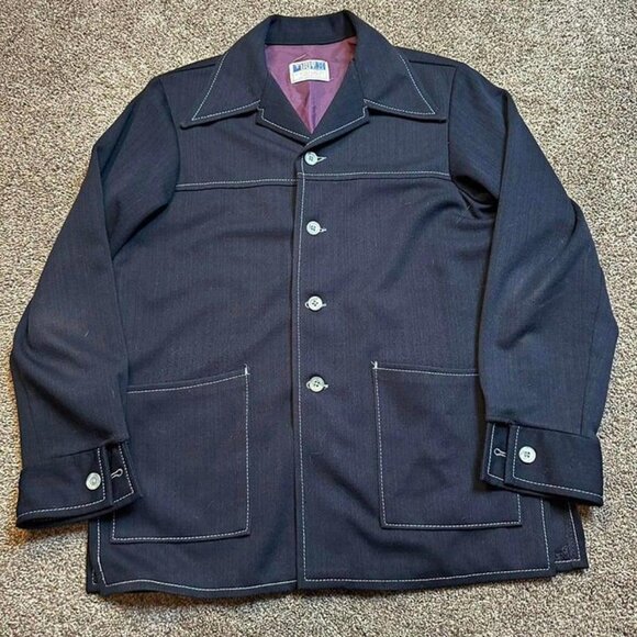 Vintage timeout navy blue shirt or‎ shacket by Farah size large - Picture 1 of 3